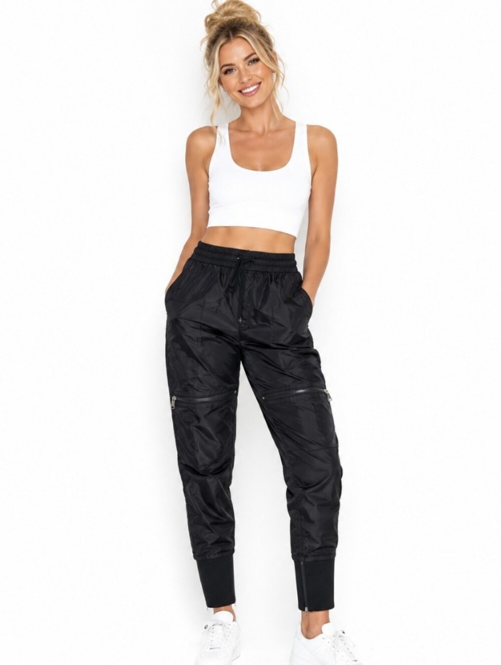 Pyer Moss Black Cargo Track Joggers for Women ( Size : Xl )